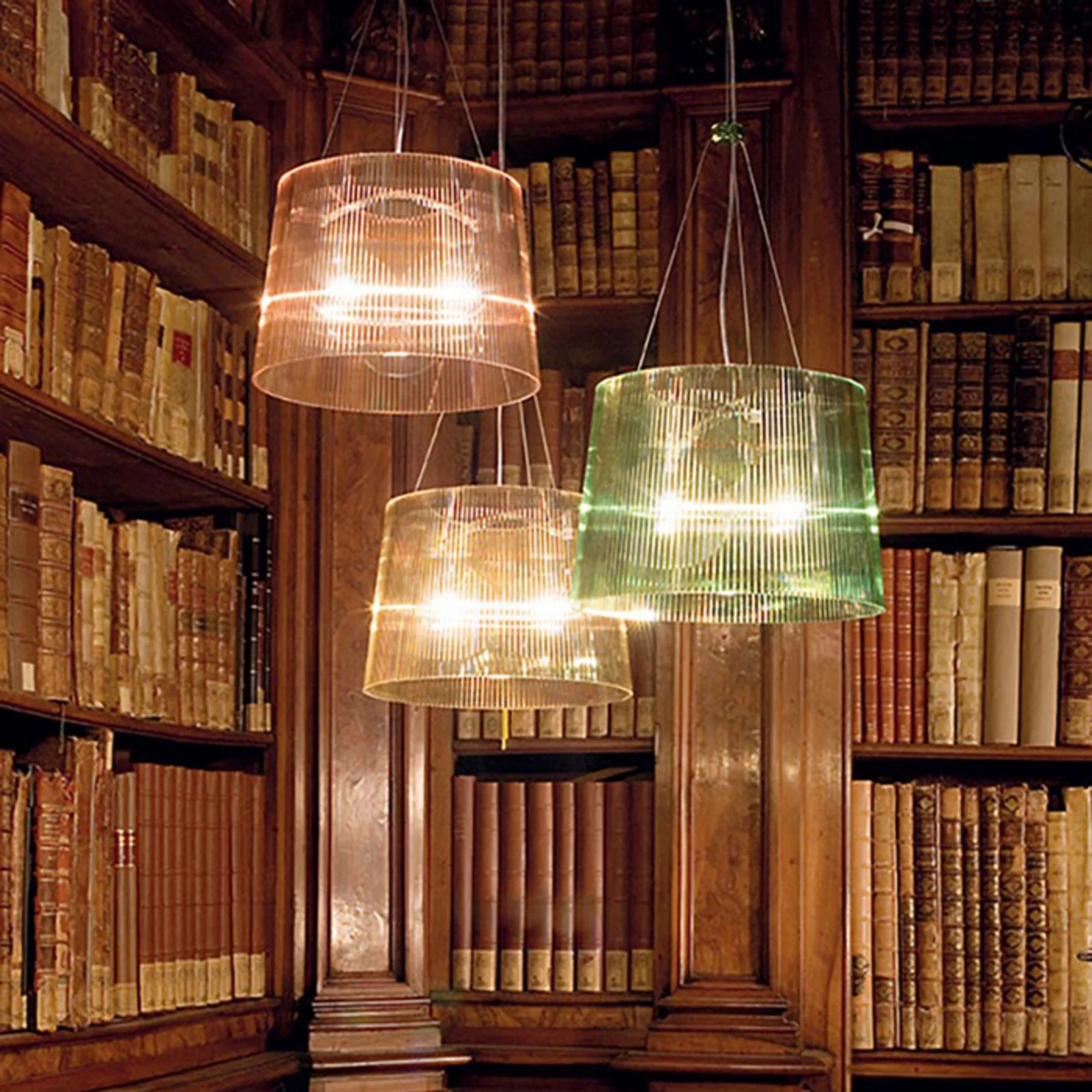 Kartell Hanglamp Geel - Moderne Ronde Kunststof Designlamp - Hoogte verstelbaar