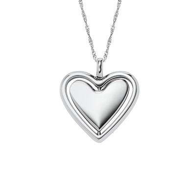 Kette mit Anhänger FOSSIL "Schmuck Geschenk Edelstahl JEWELRY Herz", silber (edelstahlfarben), Halsketten, Damen, Edelstahl, L: 56 B: 1mm, B:1mm