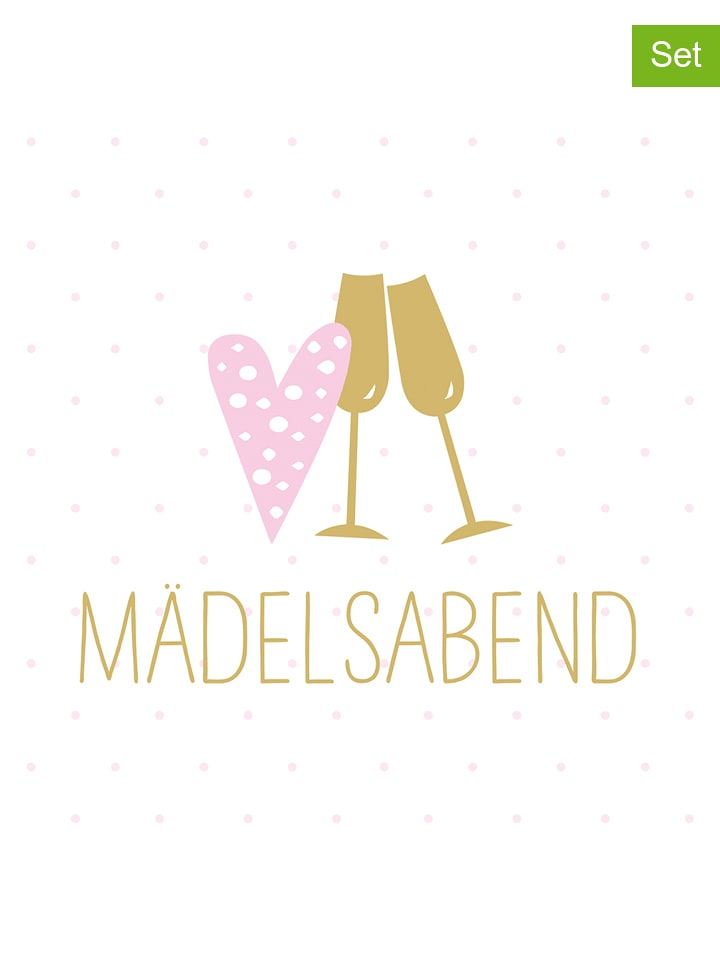 ppd 2er-Set: Servietten "Mädelsabend" in Weiß/ Gold - 2x 20 Stück - onesize