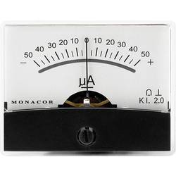 Monacor 0290450 PM-2/+-50UA PM-2/+-50UA Drehspul-Einbauinstrument, 0,05 mA Drehspule
