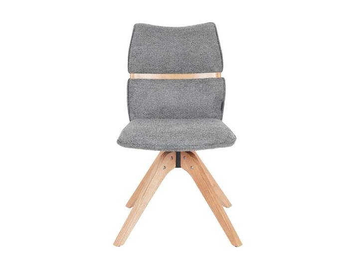 Louming Marou Esszimmerstuhl mit Textilbezug (Öko-Tex) und 360° Drehfunktion - Retro Bliss 73 graublau Drehfunktion, Rückholfunktion Modern, Skandinavisch