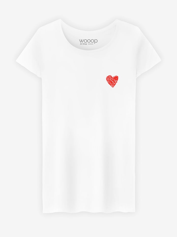 WOOOP Shirt "Little Heart " in Weiß - S