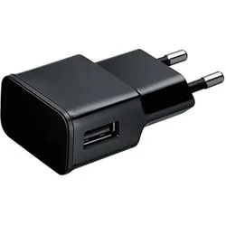 BigBuy Wandladegerät Schwarz, USB Ladegerät, Schwarz