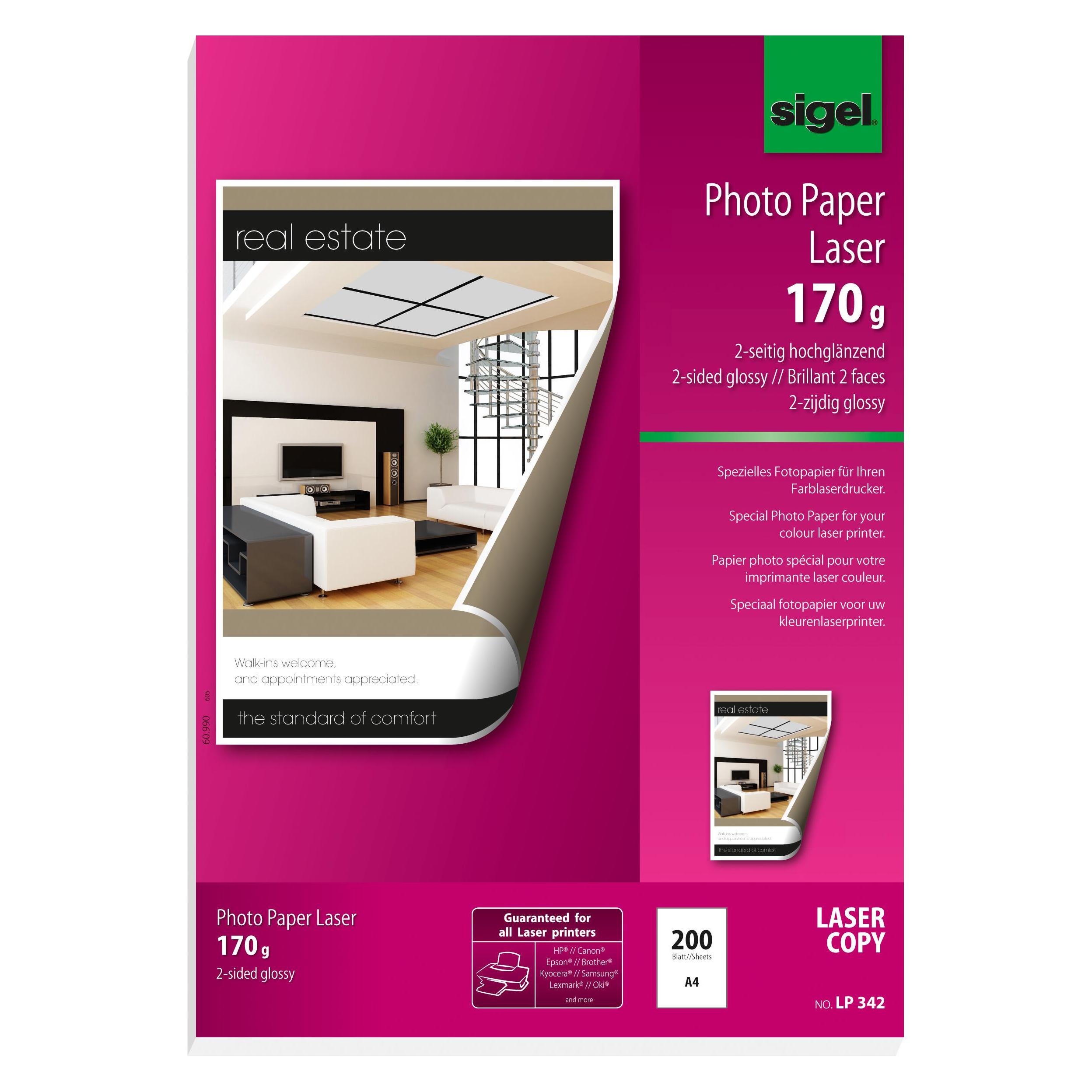 Sigel Laser Fotopapier (170 g/m², A4, 200 Stk.) (LP342)