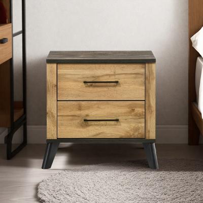ZWYO HOSIMU "23.25"" 2-Drawer Nightstand Bedside Table, Mid-Century Modern Wooden End Table Side Cabinet for Bedroom"