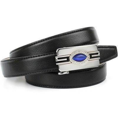 Ledergürtel ANTHONI CROWN, Damen, Gr. 95, schwarz, Leder, unifarben, Gürtel Ledergürtel, mit großem Schmuckstein besetzt