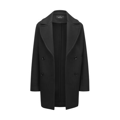Wintermantel MILESTONE "MSAdoree", Damen, Gr. 40, schwarz, Casual, regular fit, Mäntel Wintermantel