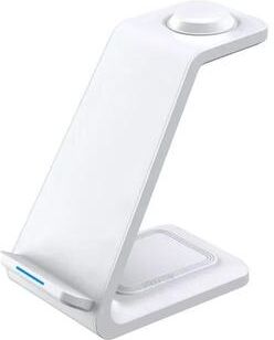 GreatGadgets LLC 3 In 1 Wireless Charging Stand For Phone, Smartwatch & Airpods White
