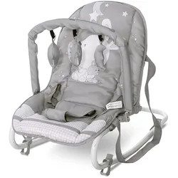 Lorelli Babywippe Eliza Spielbogen, verstellbar, Tragegriffe, Schwingeffekt grau/hase
