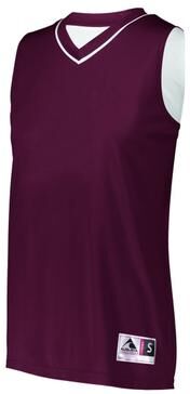 Augusta Sportswear 154 Athletic Women's Reversible Jersey T-Shirt in Maroon/White size 2XL   Polyester