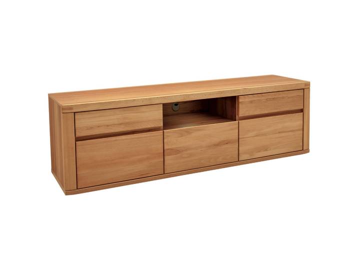 Voleo Lowboard, Kernbuche, Kunststoff, Kernbuche, massiv, 2 Schublade(n) Schubladen, 194.4x58.4x50 cm, Beimöbel erhältlich, stehend, Holzmöbel, Kleinmöbel Holz, Holzkommoden, Lowboards Holz