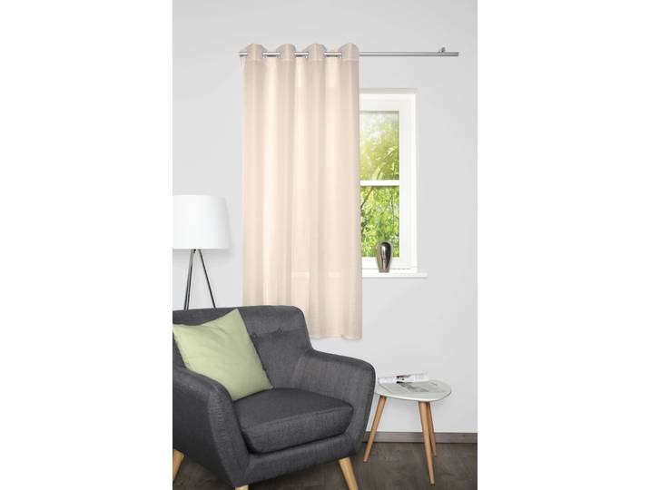 Vorhang HOME BASICS BENOGA , beige, B:135cm H:175cm, Polyester, Gardinen, Vorhang, Ösenschal, Uni, Dekostruktur