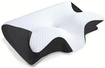 Uplift Picks Butterfly Memory Foam Cervical Pillow For Neck Pain Relief And Comfortable Sleep black