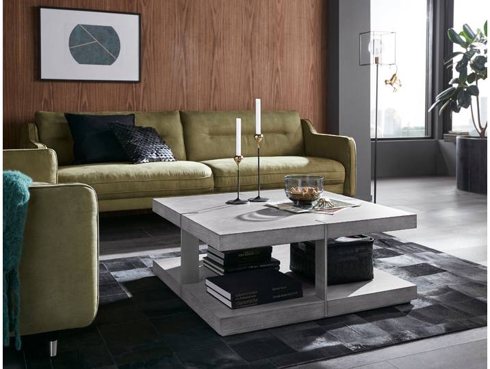 Couchtisch OTTO HOME Verrazzano , bunt (grau, silberfarben), B:90cm H:38cm, Tische, Couchtisch
