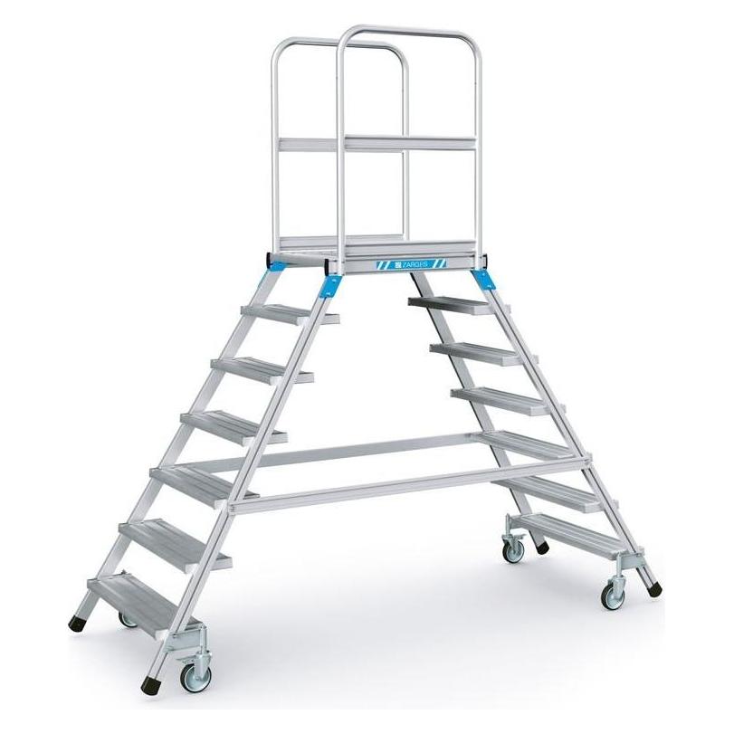 Zarges Podesttreppe fahrbar, beidseitig begehbar (Plattformleiter, 60 cm) (41985)