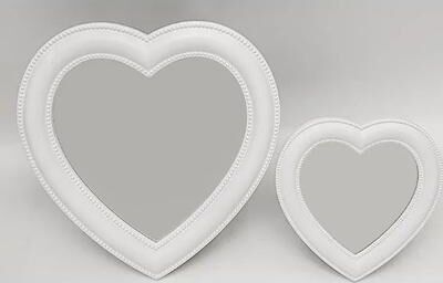 Uplift Essentials Elegant Heart Shaped Silhouette Vanity Mirror white