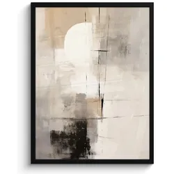 POSTER MIT RAHMEN Abstrakt - Kunst - Grau Posterleiste 60x80 cm