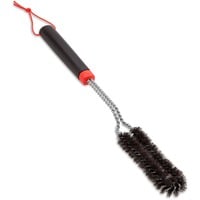 Schmale Grillbürste 6279, mit Edelstahlborsten, Grill-Reinigungsbürste schwarz/rot
