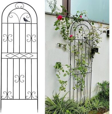 EP Light "70.8"" H x 19.7"" W Metal Garden Trellis with Black Coating - 70.8"" X 19.6"""