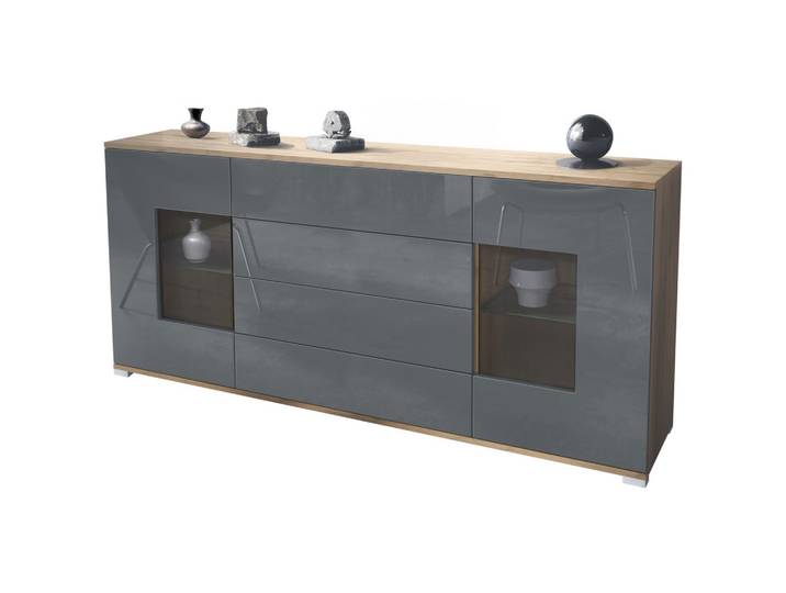 SIDEBOARD Grömitz Grau Hochglanz
