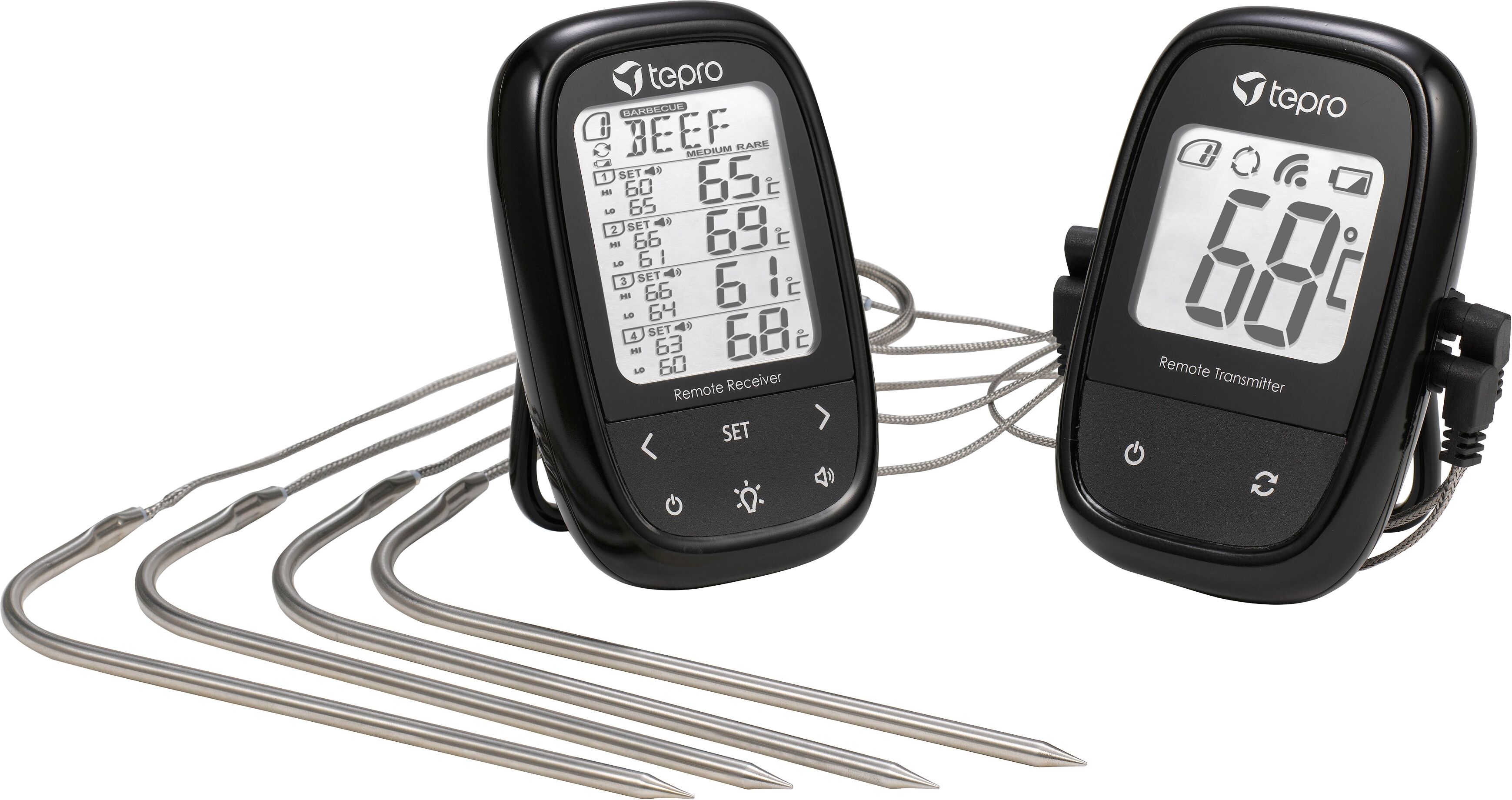 Grillthermometer TEPRO, schwarz, B:6,5cm H:10cm T:2,7cm, Kunststoff, Temperaturmessgeräte