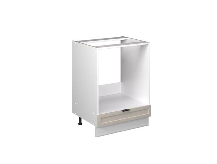 Vicco Herdumbauschrank Fame-Line, GrauBeige, 60 cm MDF-Front · Ohne Arbeitsplatte · Höhenverst. Füße · Metallgriffe · Einfache Integration
