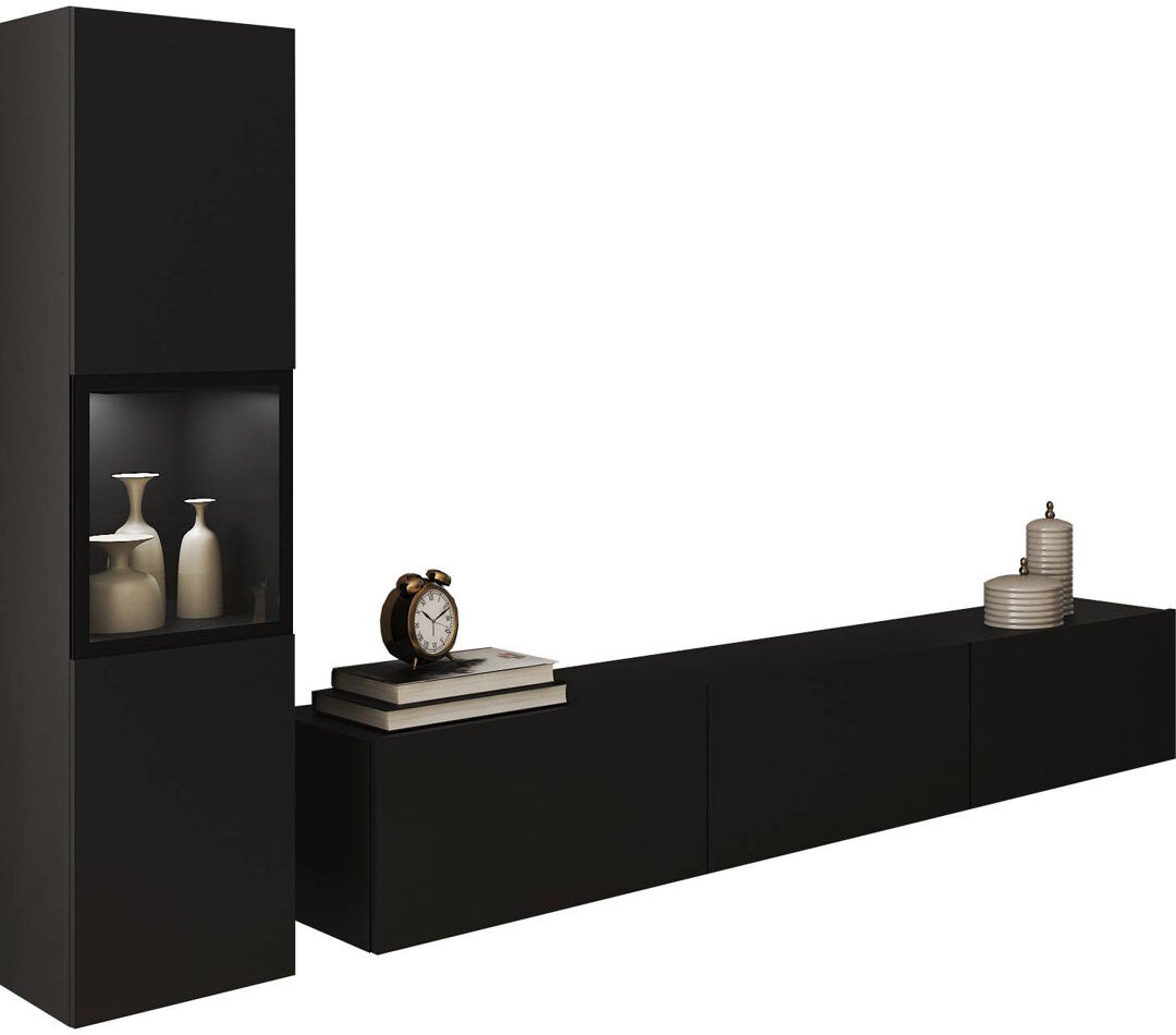 Ivy Bronx Wallunit Brela I, Set 2 Pcs. Black 78"