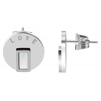 Paar Ohrstecker ADELIA´S "Damen Ohrstecker aus poliertem Edelstahl Ø 14 mm", silber, Ohrringe, Damen, Damen, Edelstahl
