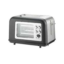 KHG Toaster  TO-8000GS , schwarz , Kunststoff,Glas,Metall lackiert , Maße (cm): B: 28,3 H: 18 T: 18.7