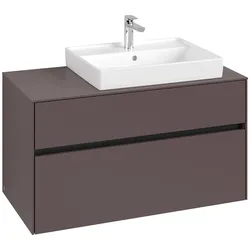 Villeroy & Boch Waschbeckenunterschrank Collaro, Eckig Dark Berry, 1000x548x500 mm, mit Beleuchtung und Absenkautomatik