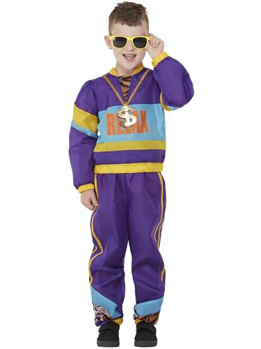80s Relax Stoere Freestyle Rapper Jongen Verkleedkostuum - Paars