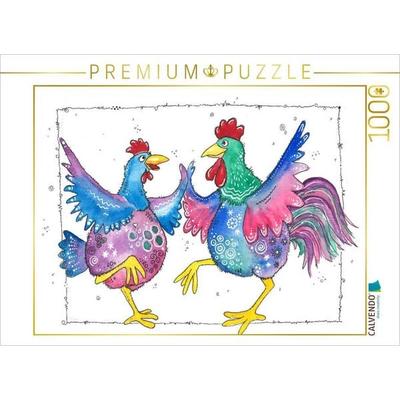 CALVENDO Puzzle Hühner-Tanz | 1000 Teile Lege-Größe 64x48cm Foto-Puzzle für glückliche Stunden