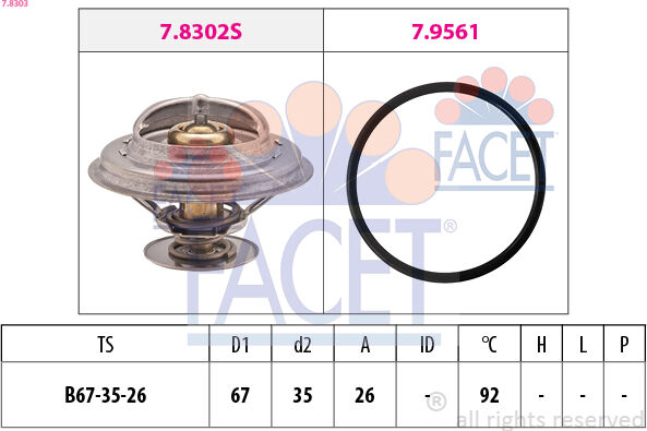 Facet Thermostat, Kühlmittel 78303 Für Bmw