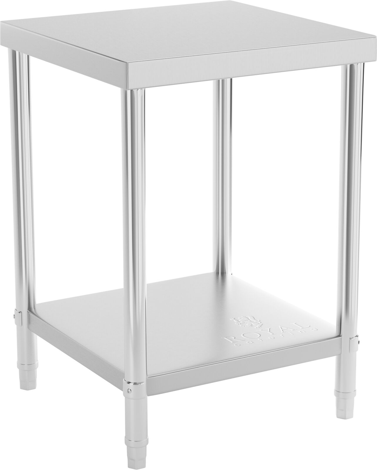 Edelstahl-Arbeitstisch - PREMIUM - 60 x 60 cm - 250 kg - Royal Catering