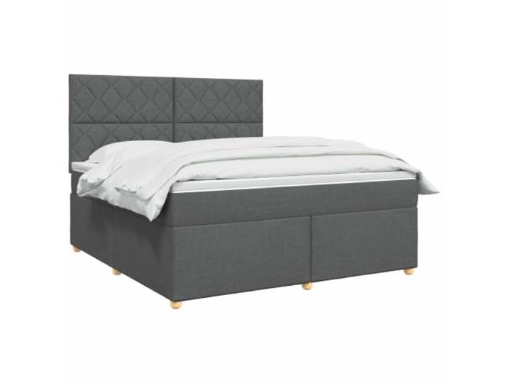 vidaXL Boxspringbett mit Matratze Dunkelgrau 140 x 200 cm Stoff Individuelle Höhe für maßgeschneiderten Komfort. Fix und langlebig für eine lange Nutzung