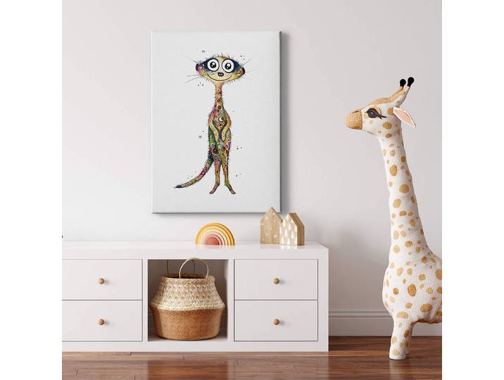 Impression sur toile Suricate 50 x 70cm Vert