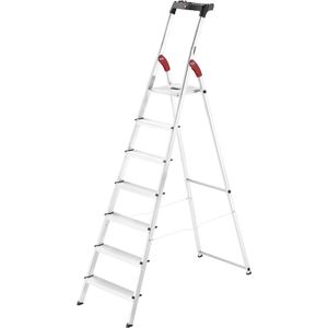 Hailo Stehleiter StandardLine L60, 8160-707, mit Plattform, aus Aluminium, bis 150kg, EasyClix, mit 7 Stufen