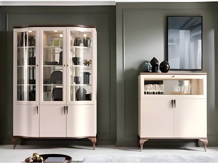 Xlmoebel Glasvitrine Elegante Glasvitrine mit zwei Schränken für stilvolle Präsentation (2x Vitrinen) Hergestellt in Europa