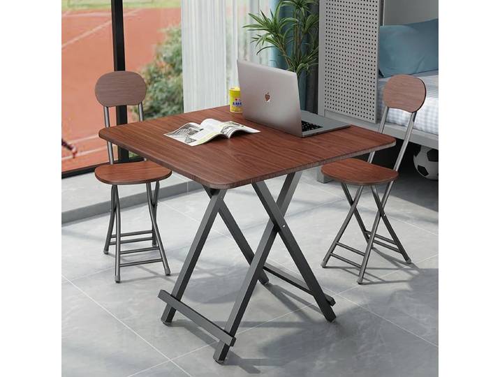 Table pliante sans installation, table de salle à manger pour location, table de stand simple, table d'étude pour dortoir, table portable, table de stand carrée