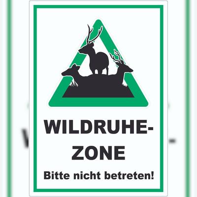 HB-Druck Wildruhezone Hirsche Schild A4 (210x297mm)