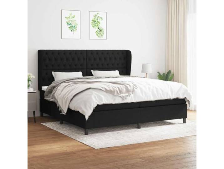 RJPLMFV Lattenrost, Stoff, Schwarz, 200 x 200 cm, mit verstellbarem Kopfteil