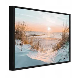 BILDER mit Rahmen Strand Meer Beige 100x70 cm