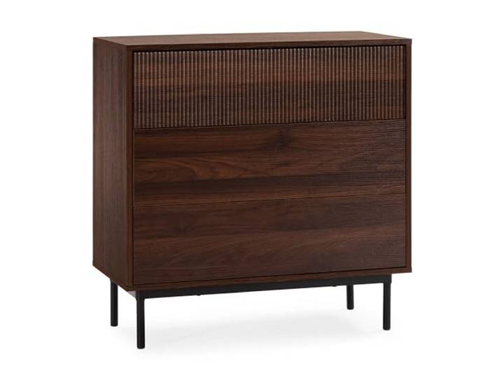 HOMN LIVING Kommode Florida 3 schubladen Walnuss-Optik, 80 cm (Breite) 40 cm (Tiefe) 80 cm (Höhe)