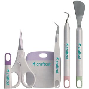 craftcut Plotter-Werkzeug Basis Werkzeugset, Schere, Pinzette, Rakel, Spatel, Entgitterhaken