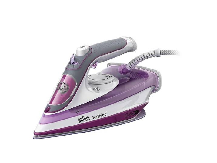 Dampfbügeleisen BRAUN TexStyle 5 SI 5034 , lila (violett, weiß), B:30cm H:14cm T:14cm, Bügeleisen, Dampfbügeleisen