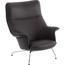 Muuto Doze Lounge Chair high back, tube base, easy leder root / chrome