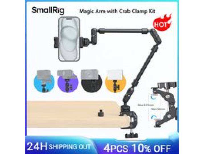 SmallRig Magic Arm met krabklemkit, verstelbare desktopstatiefbevestiging, boomarm, voor smartphones Webcams Actiecamera's 4766