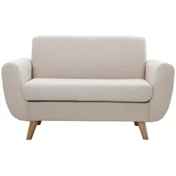 Skandinavisches 2-Sitzer-Sofa in Beige aus massivem Hevea PURE