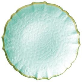 viva by VIETRI Baroque Glass Aqua Salad Plate