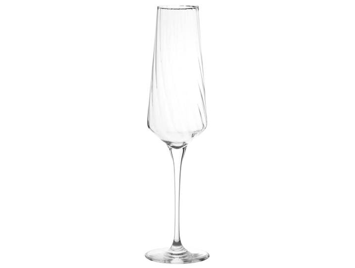 Champagnerflöte aus transparentem, geriffeltem Glas